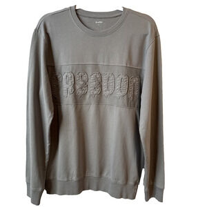 Zudio Men’s L Streetwear Freedom Raw Stitch Statement Sweatshirt Gray Gym Grunge